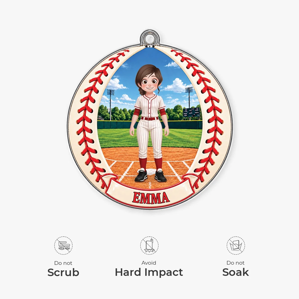 Personalized Sport Player Acrylic Ornament - Custom Keepsake for Youth Athletes