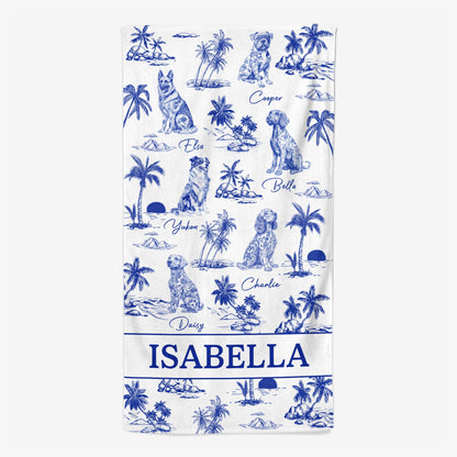 Personalized Dog Beach Towel - Unique Dog Lover Presents