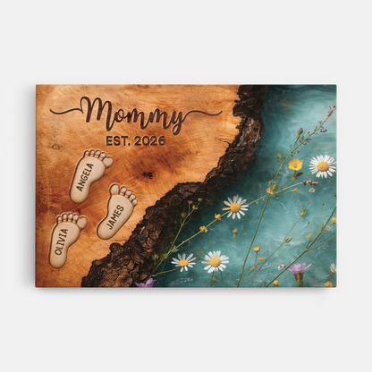 Personalized Mommy Est Canvas / Poster - Custom Gifts For Mom/Dad