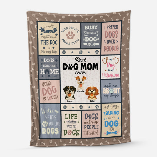 Best Dog Mom Ever Custom Blanket - Personalized Pet Keepsake Gift