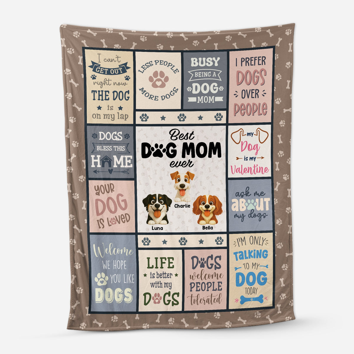 Best Dog Mom Ever Custom Blanket - Personalized Pet Keepsake Gift