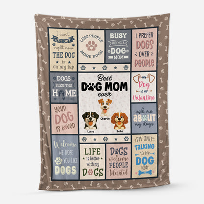 Best Dog Mom Ever Custom Blanket - Personalized Pet Keepsake Gift