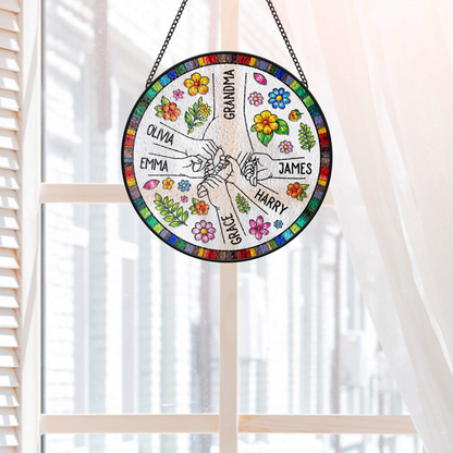 Personalized Flower Stained Glass Suncatchers - Mothers Day Gifts for Mom & Grandma