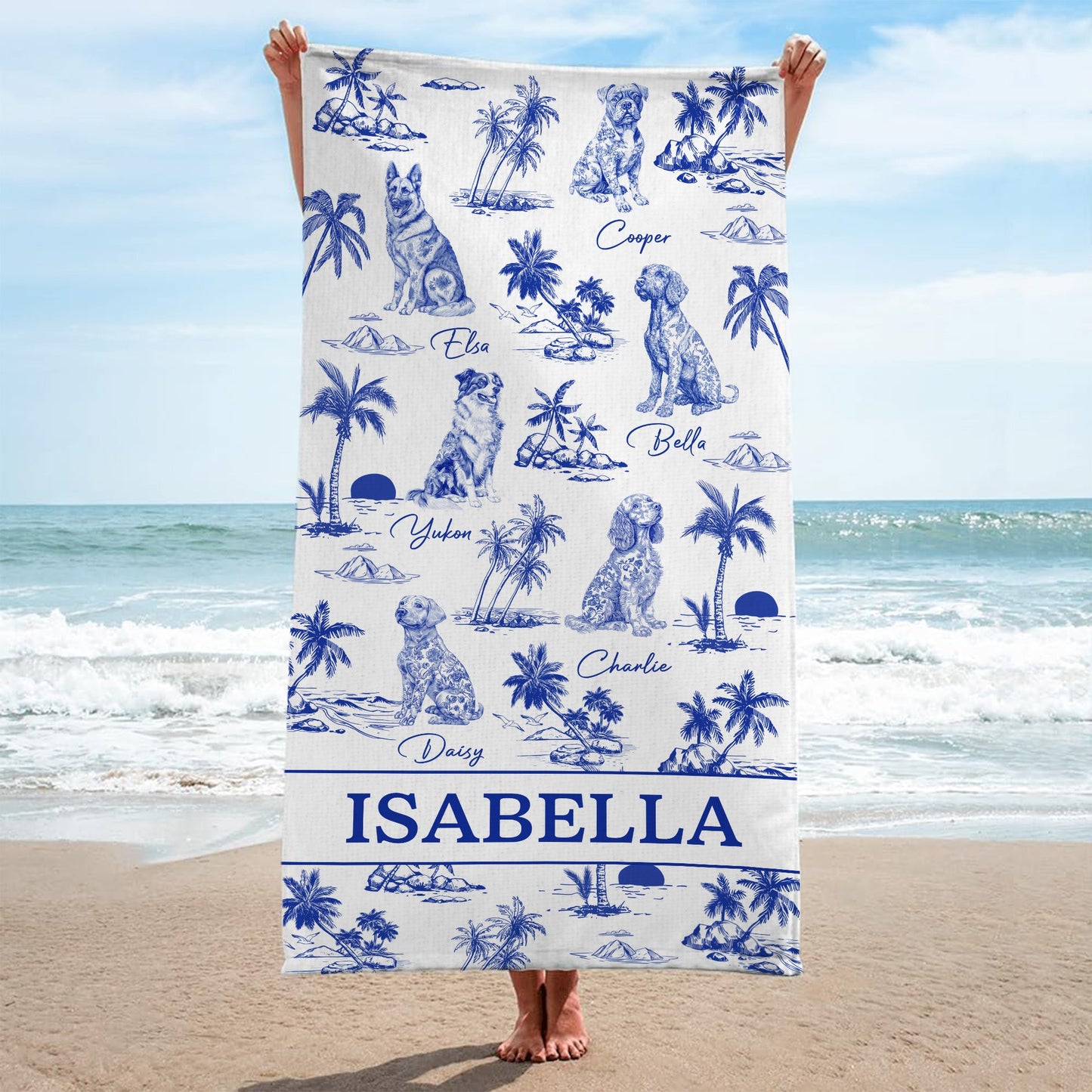 Personalized Dog Beach Towel - Unique Dog Lover Presents