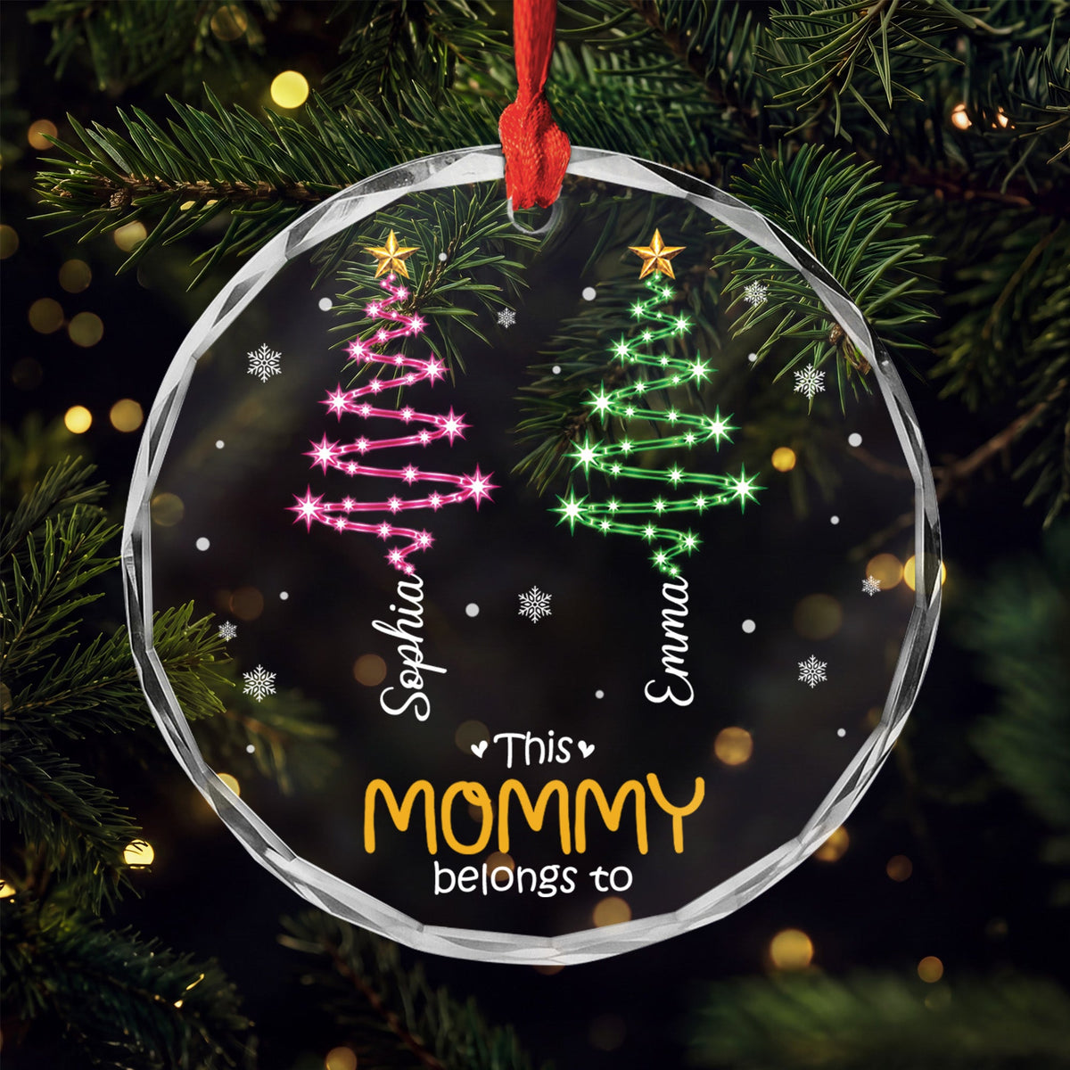 This Belongs To Personalized Glass Ornament - Custom Christmas Tree Keepsake for Mom Grandma Dad