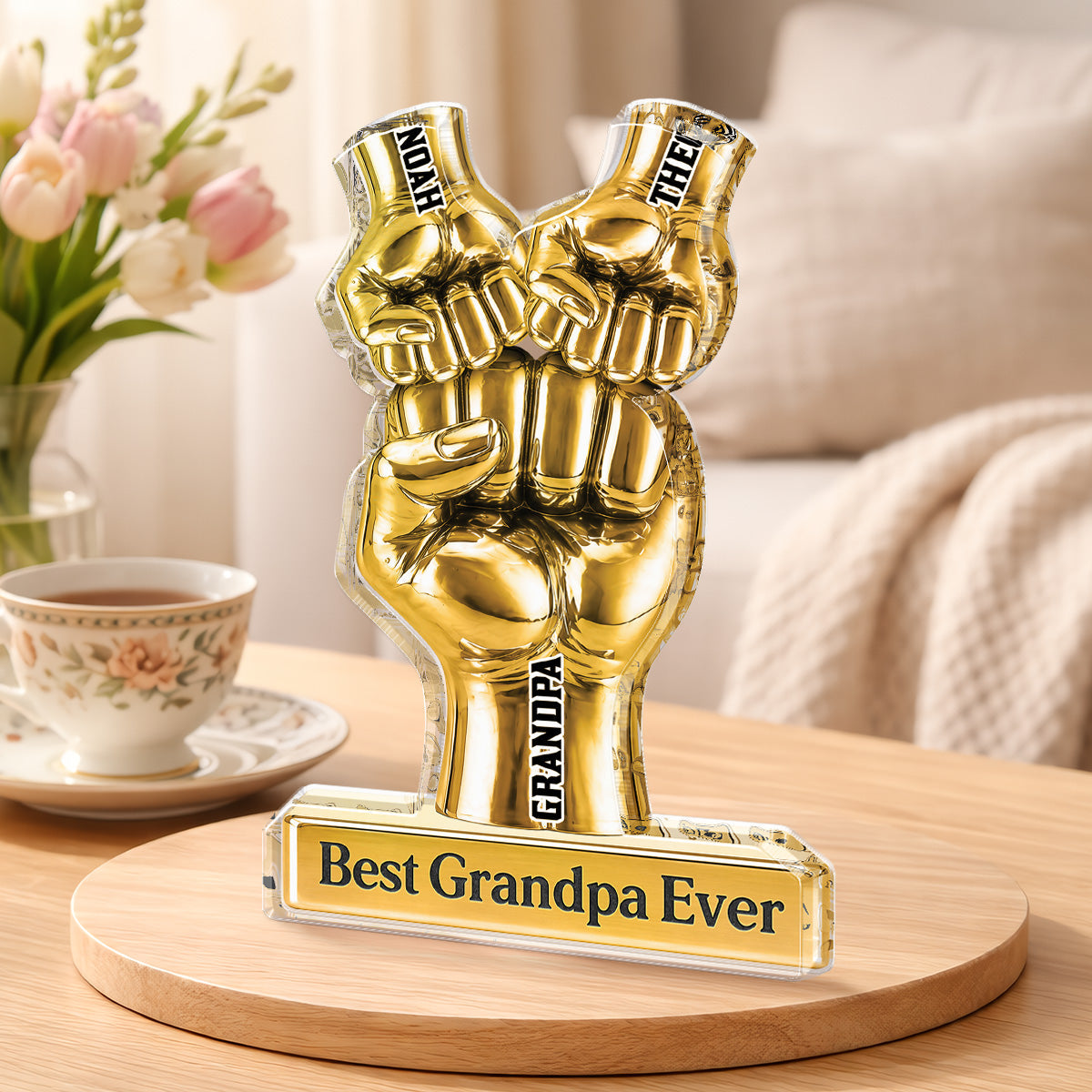 Personalized Dad Fist Bump Plaque personalization view for Dad