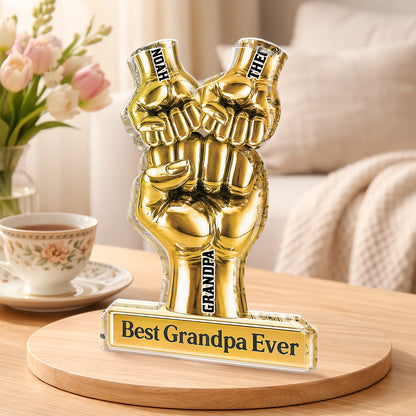 Personalized Dad Fist Bump Plaque personalization view for Dad