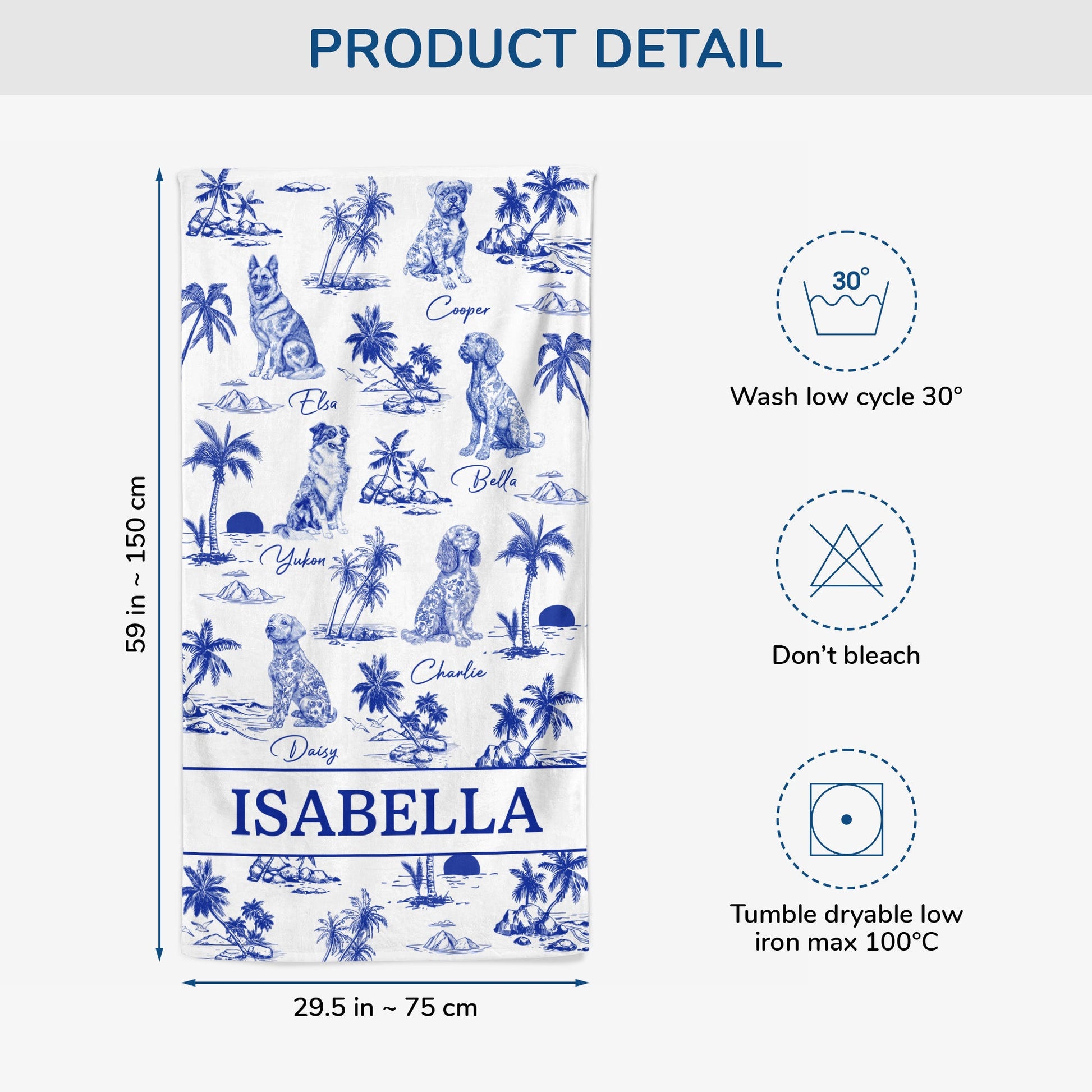 Personalized Dog Beach Towel - Unique Dog Lover Presents
