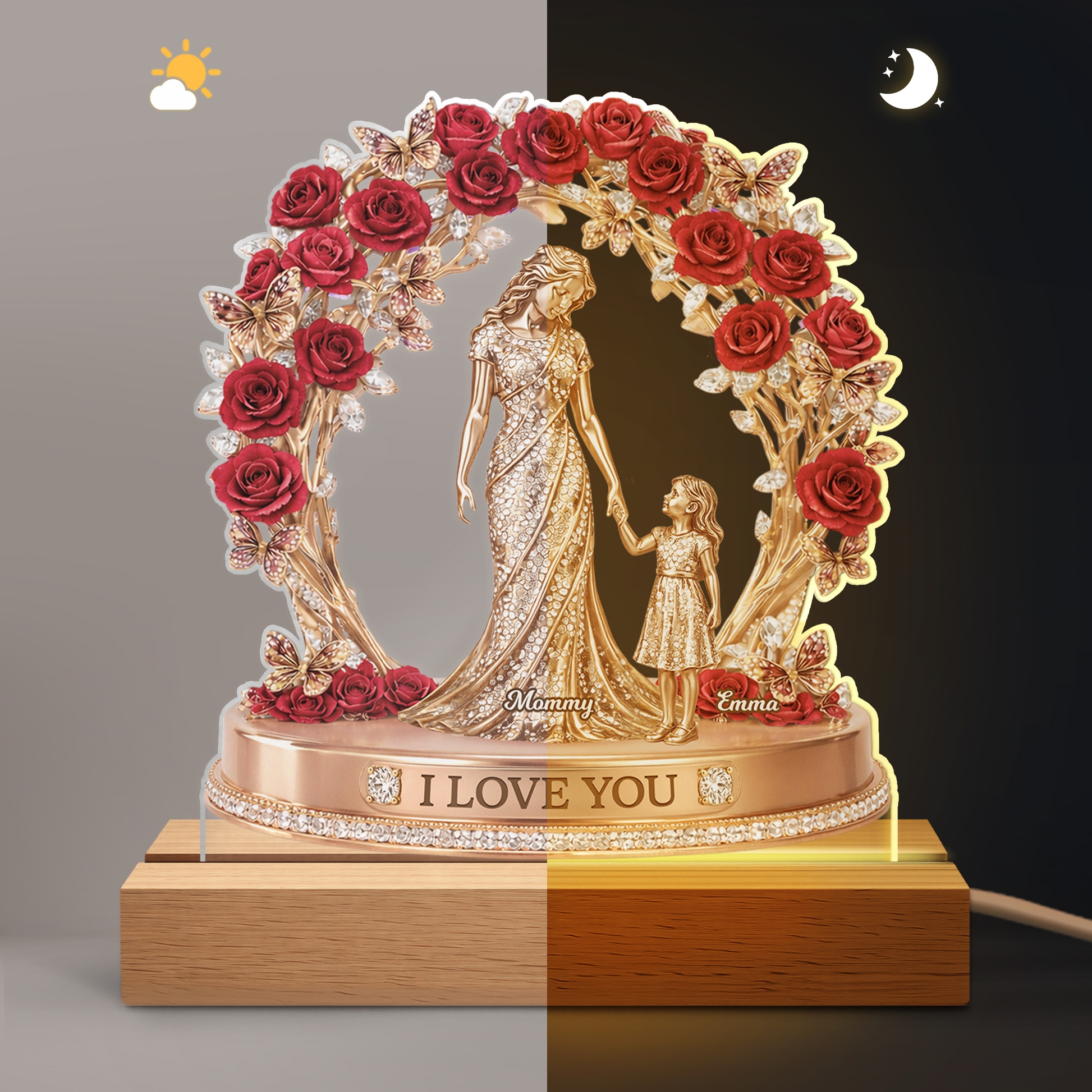 We Love You - Personalised Night Light for Mum