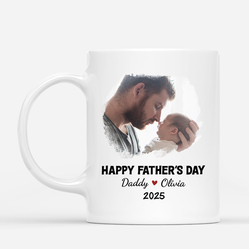 Personalized “Happy Father’s Day” Mug - Custom Name & Photo Gift for Dad