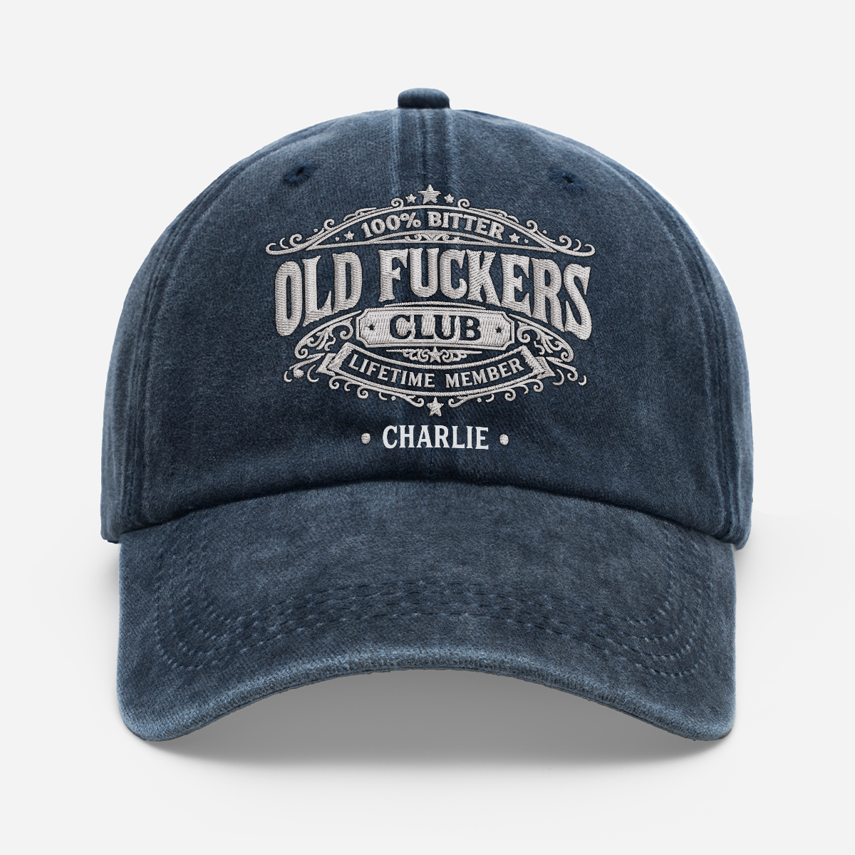Custom Old Fuckers Club Hat for Dad with personalized design details for meaningful gifting