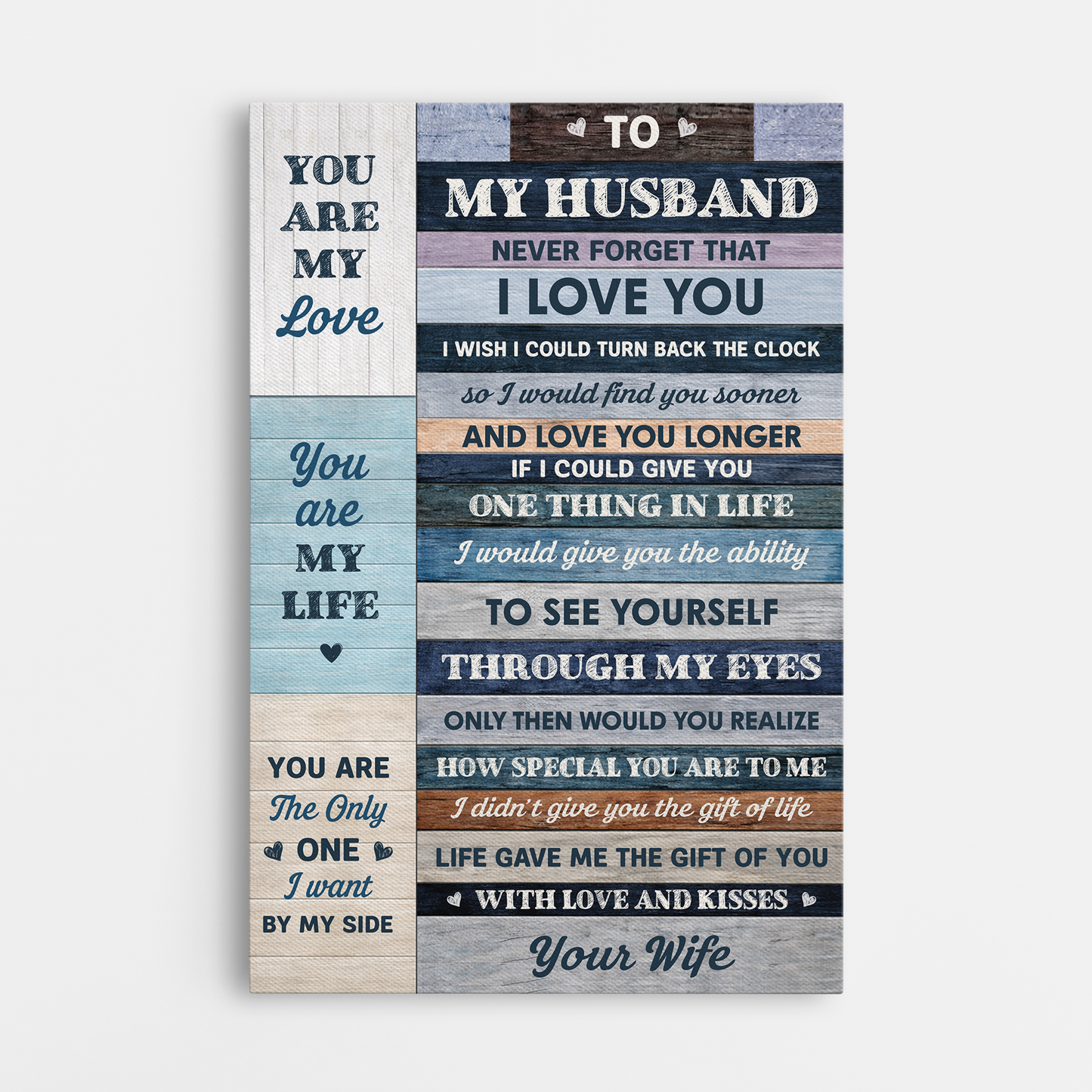 Personalised To My Wife Canvas / Poster from Husband - Custom Gift for Couples