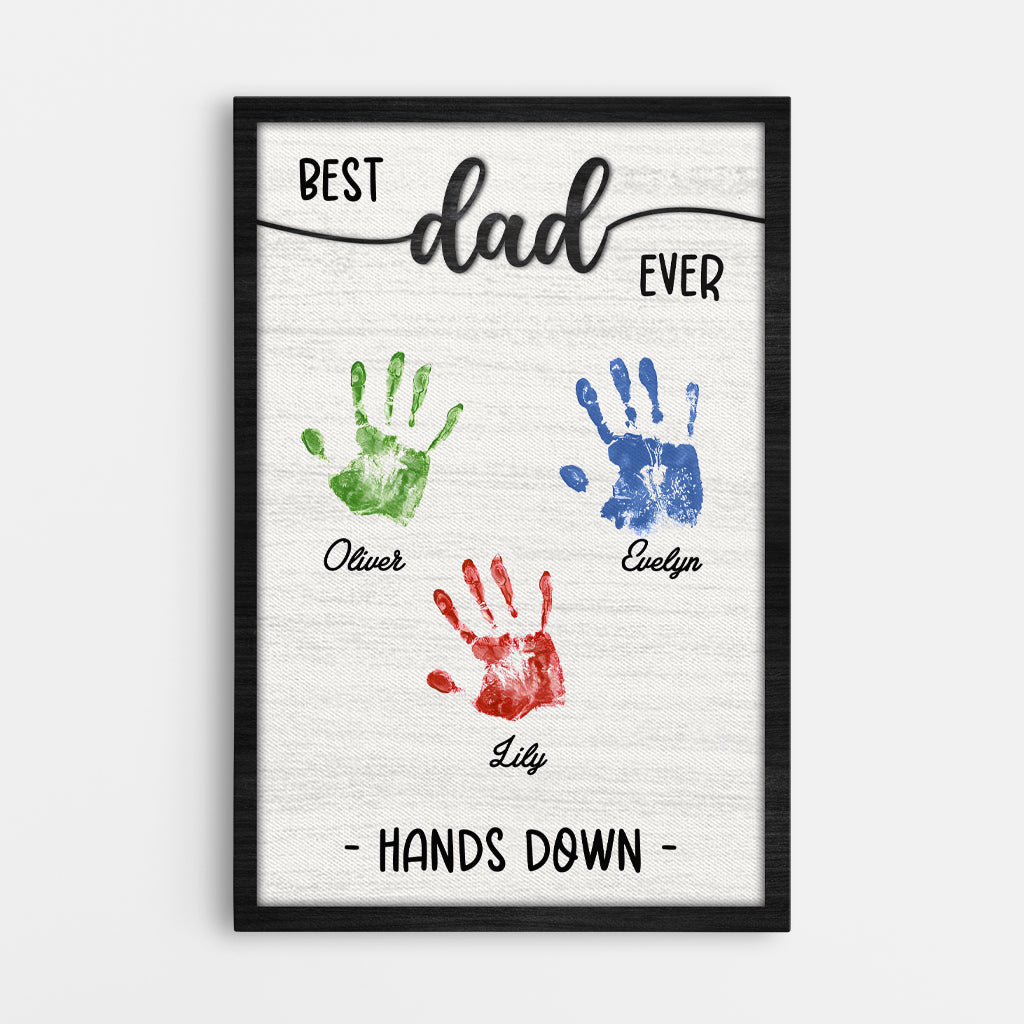 Personalised “Best Mum / Dad Ever” Hand Down Canvas / Poster - Custom Mother’s Day / Father’s Day Gift