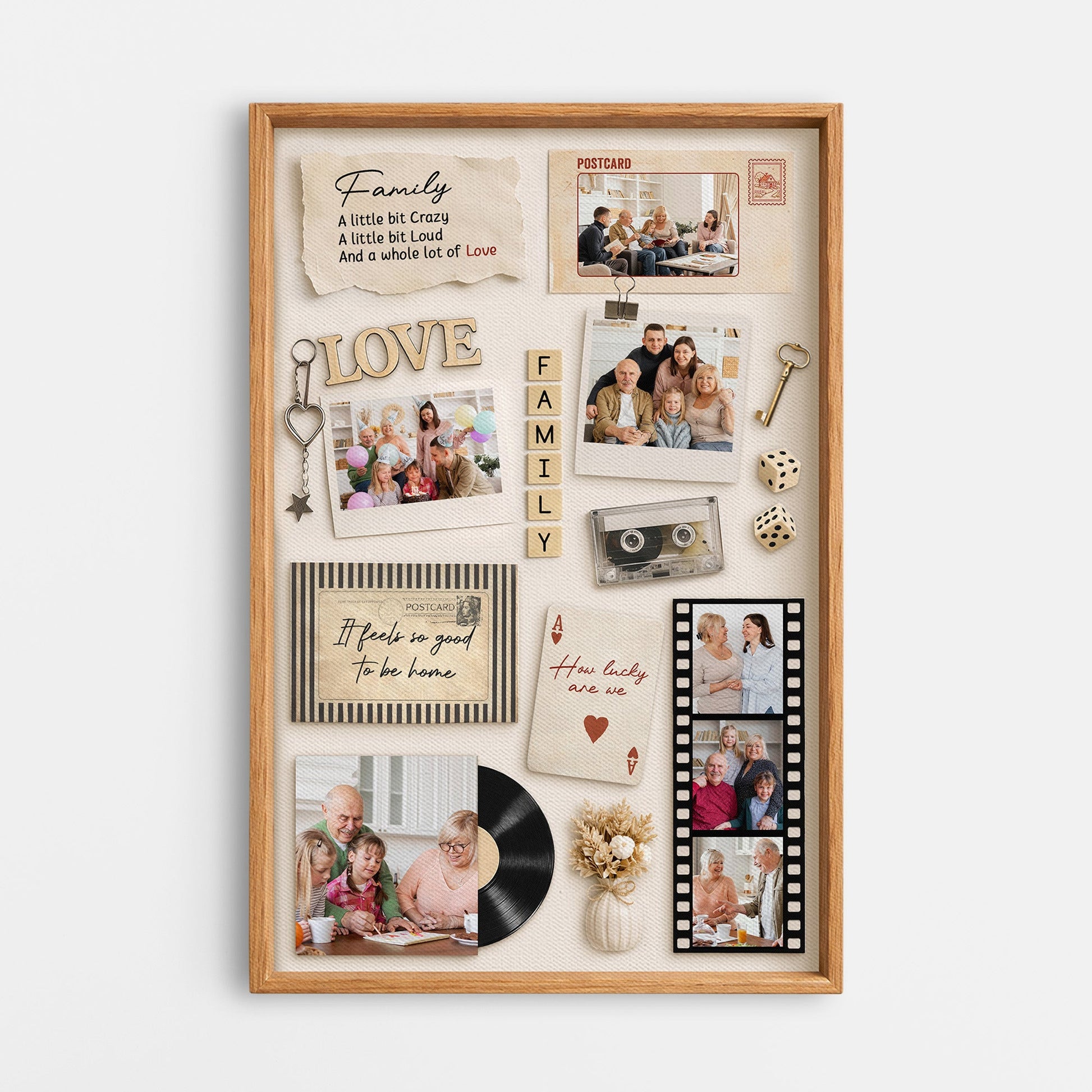 Vintage Photo Canvas Print for Family - Personalized Gifts for Parents
