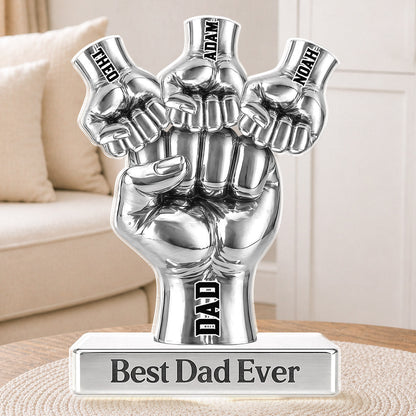 Personalized Dad Fist Bump Plaque for Dad with personalized design details for meaningful gifting