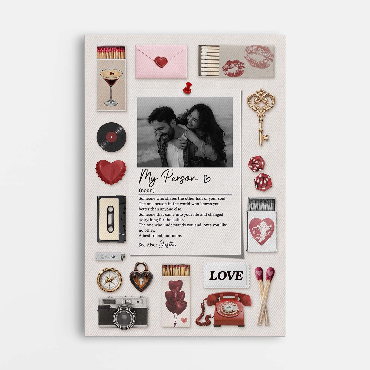 My Person Definition - Personalised Couples Photo Canvas / Poster