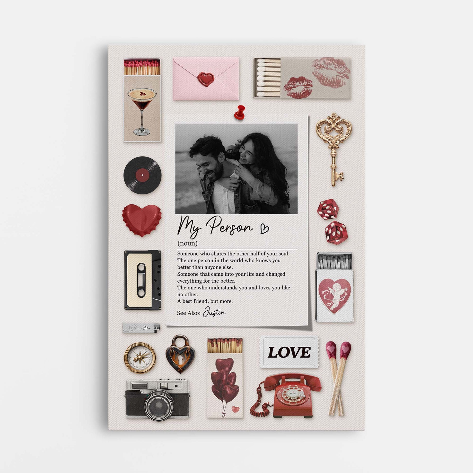 My Person Definition - Personalised Couples Photo Canvas / Poster