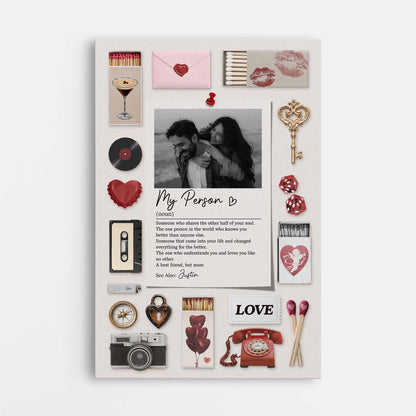 My Person Definition - Personalised Couples Photo Canvas / Poster