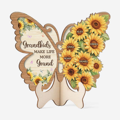 Personalized Grandkids Butterfly Plaque for Grandma with personalized design details for meaningful gifting