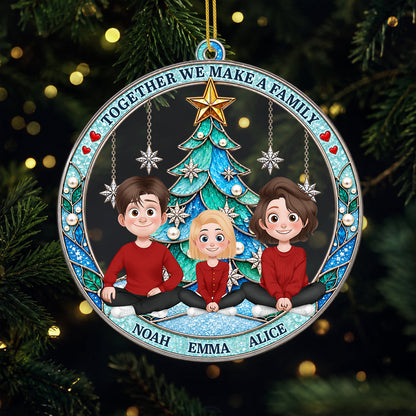 "Together We Make a Family" Custom Family Christmas Ornament - Personalized Family Acrylic Ornament Gift
