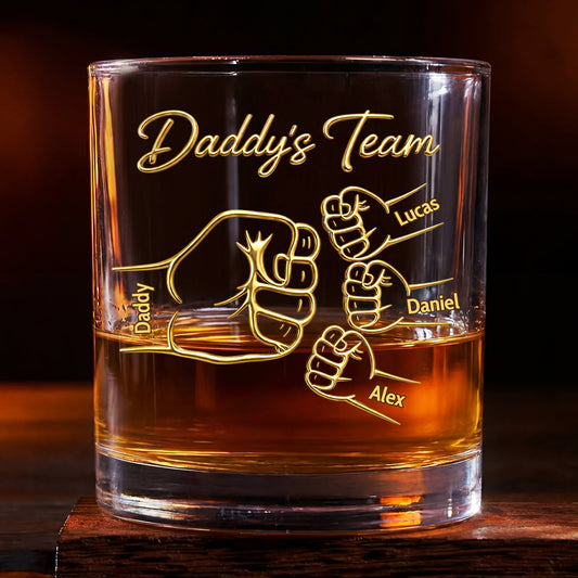 Personalized Dad Whiskey Glass for Dad with personalized design details for meaningful gifting