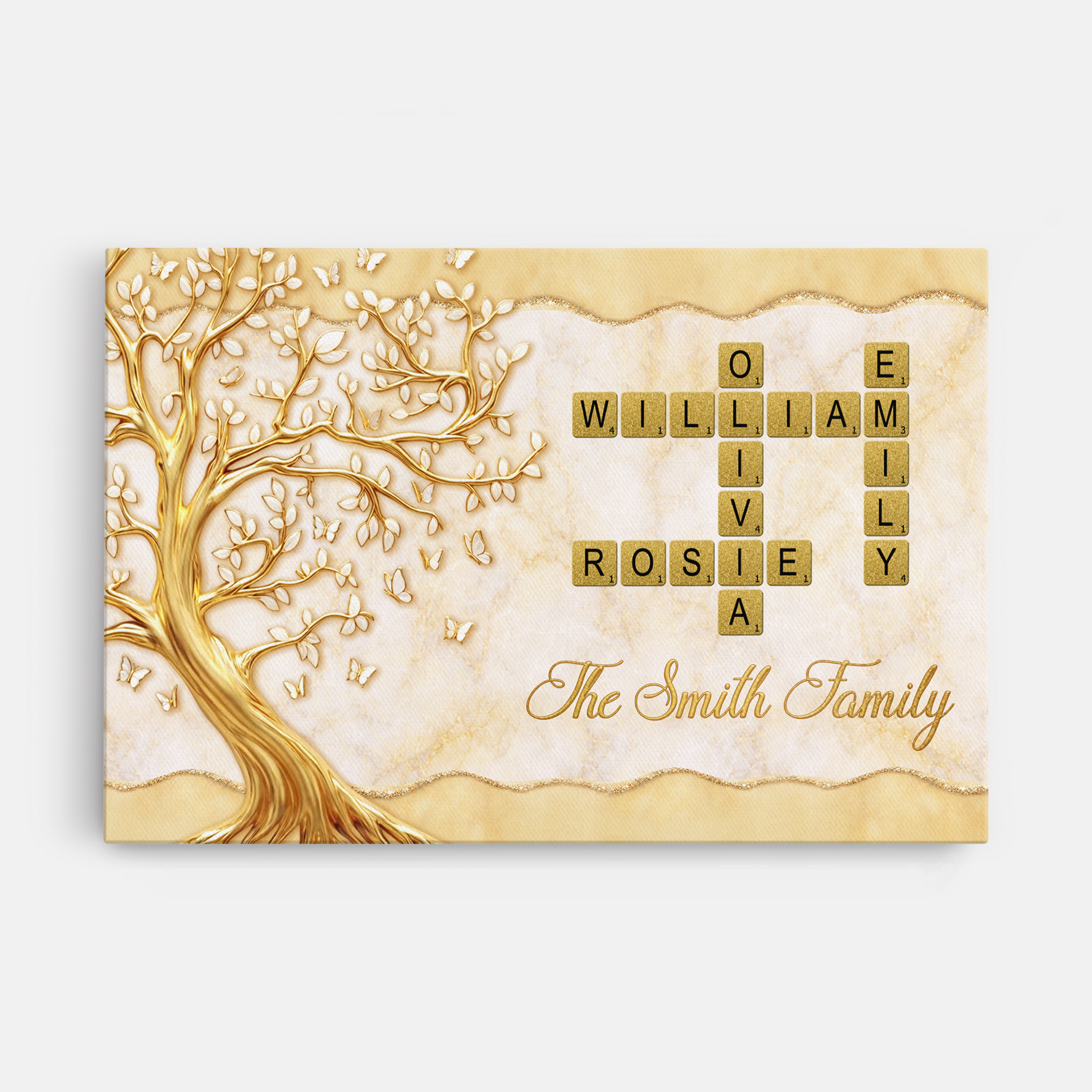 Personalized Family Crossword Canvas / Poster - Custom Gift for Family