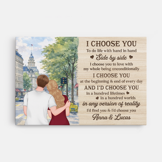 I Choose You - Personalized Canvas / Poster Gifts for Couples