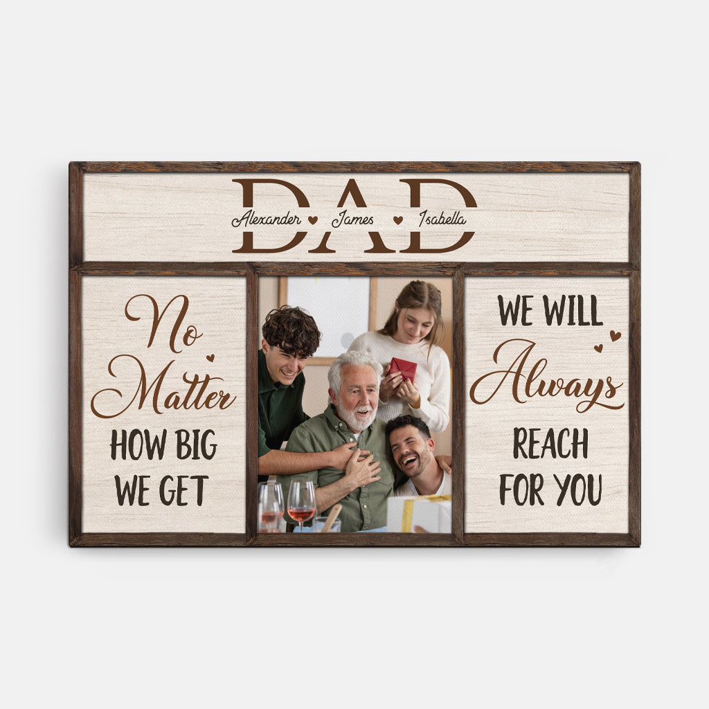 "Always Reach For You" Personalized Family Photo Canvas / Poster