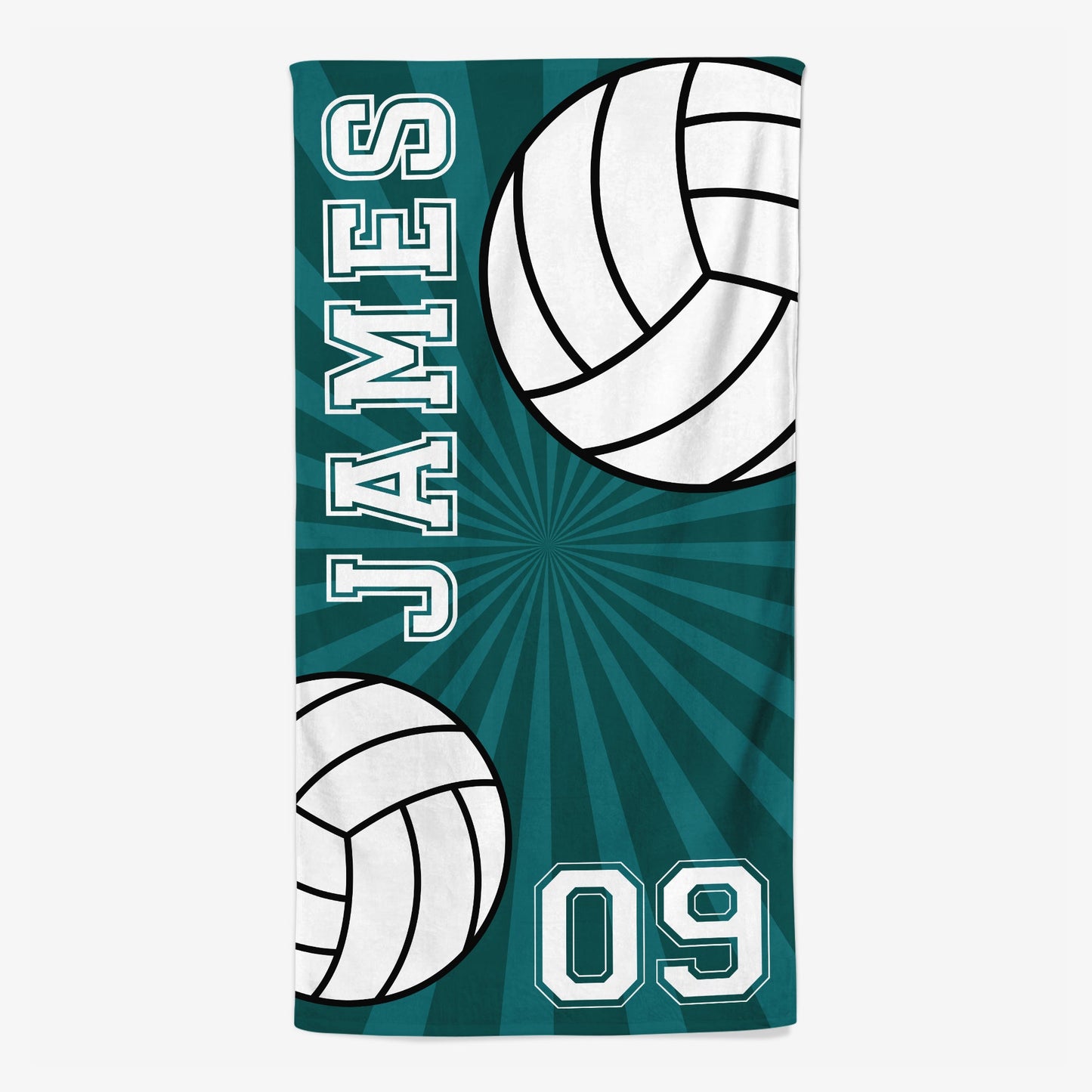 Personalized Volleyball Beach Towel - Custom Name for Players