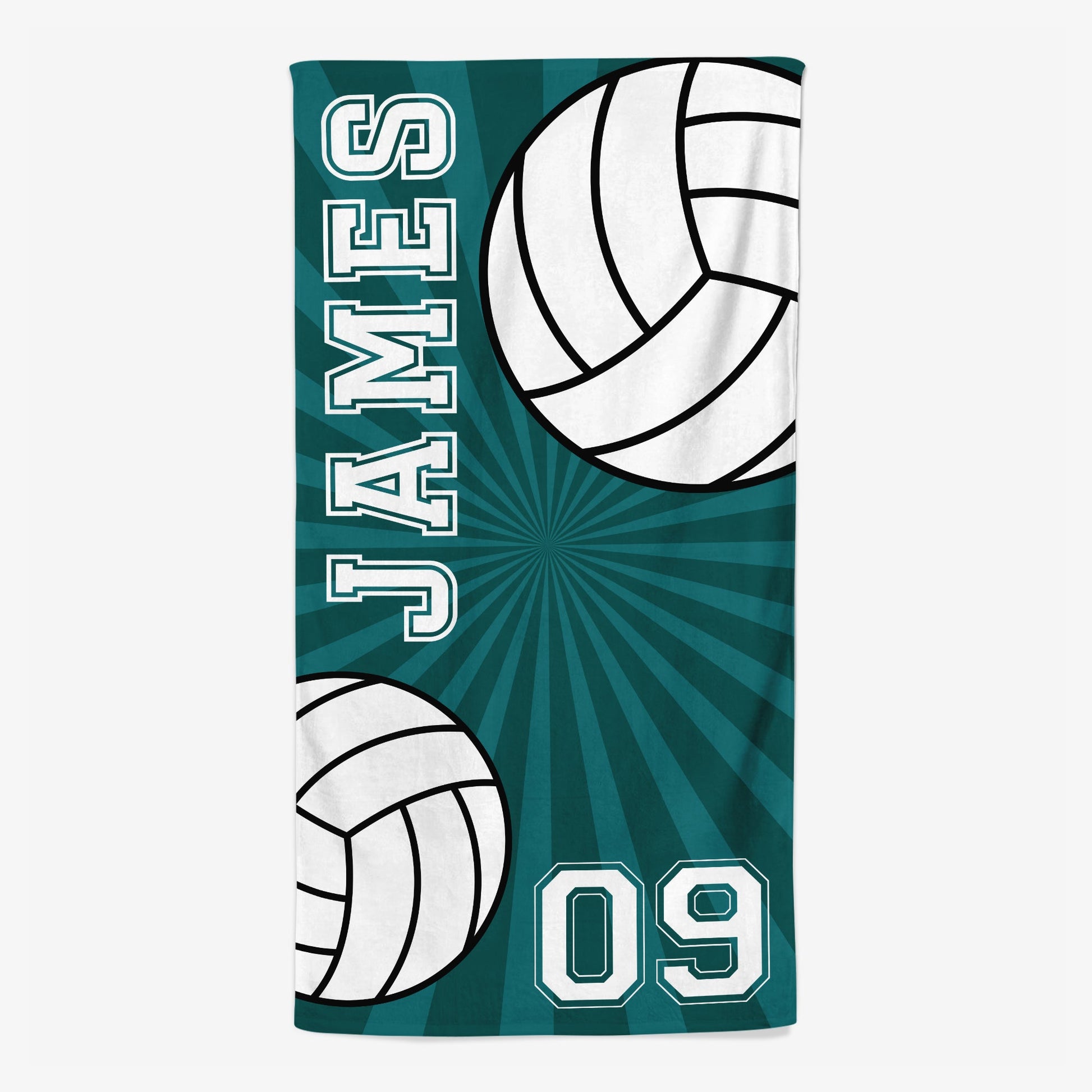 Personalized Volleyball Beach Towel - Custom Name for Players