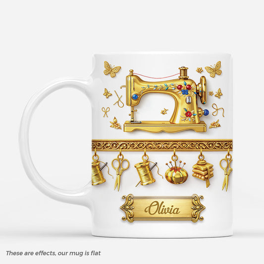Personalized Sewing Machine Mug - Custom Sewing Gifts for Her