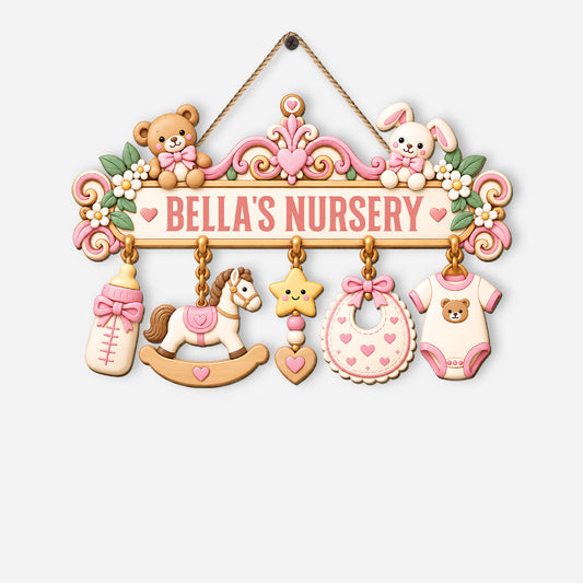 Personalized Nursery Wood Sign - Custom Baby Name Plaque for Newborn Nursery Decor