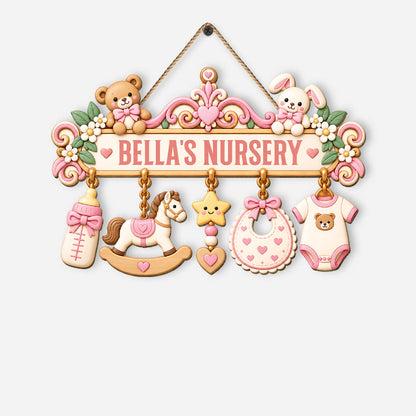Personalized Nursery Wood Sign - Custom Baby Name Plaque for Newborn Nursery Decor