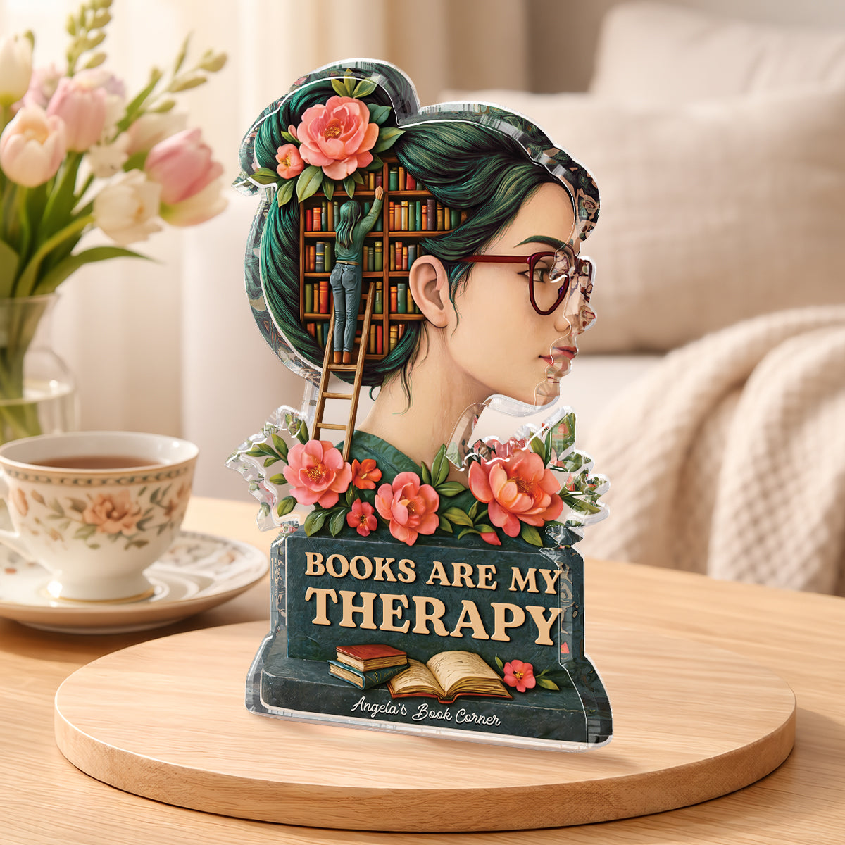 Just A Girl Who Loves Books - Personalised Acrylic Plaque for Her