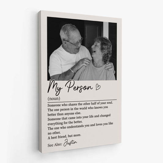 My Person Definition - Personalised Couples Photo Canvas / Poster