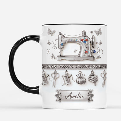 Personalized Sewing Machine Mug - Custom Sewing Gifts for Her