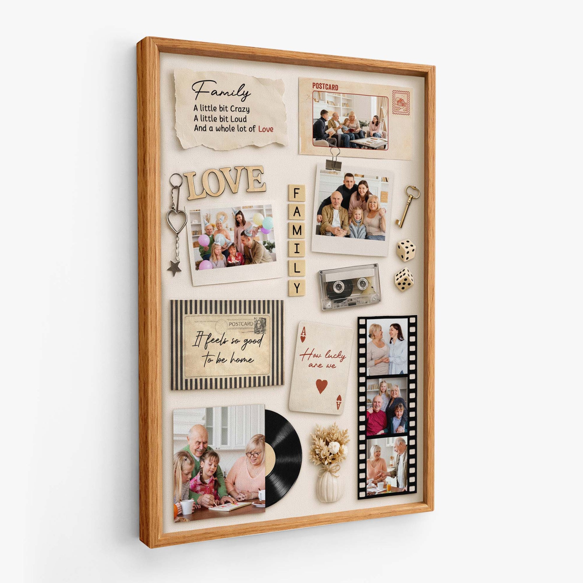 Vintage Photo Canvas Print for Family - Personalized Gifts for Parents