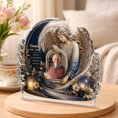 Forever In Our Hearts Personalized Acrylic Plaque - Custom Photo Memorial Keepsake Gift for Family