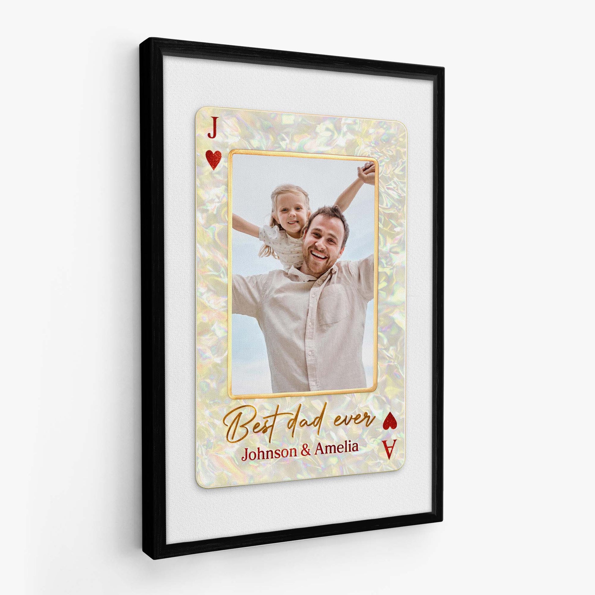 Personalized Custom Playing Card Photo Canvas / Poster - Gifts For Mom/Dad