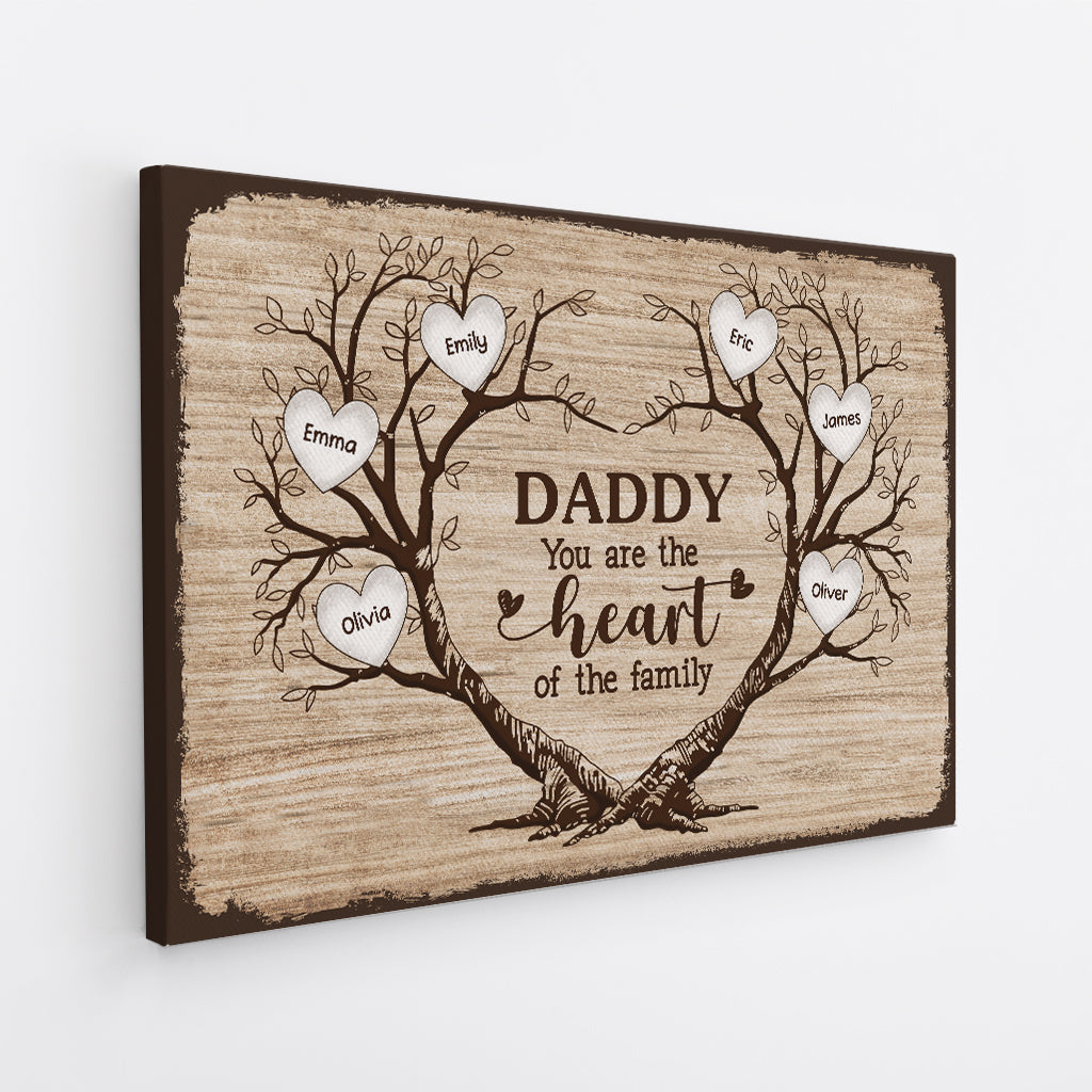 Mom You Are The Heart Of Our Family - Personalized Custom Family Canvas / Poster