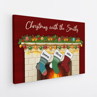 Christmas With Family Canvas / Poster - Personalize Names & Title