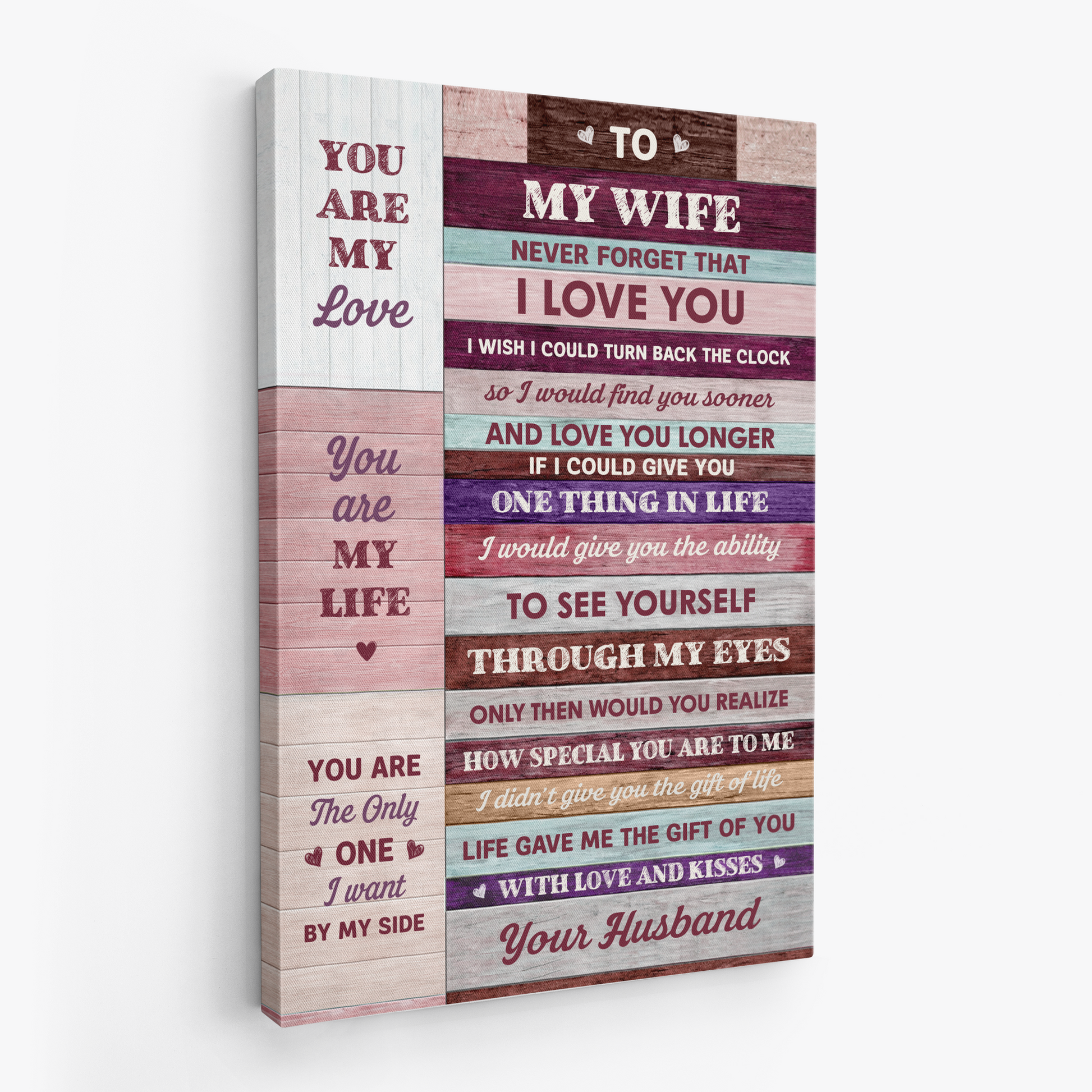To My Wife Gifts From Husband - Personalized Custom Couples Canvas / Poster