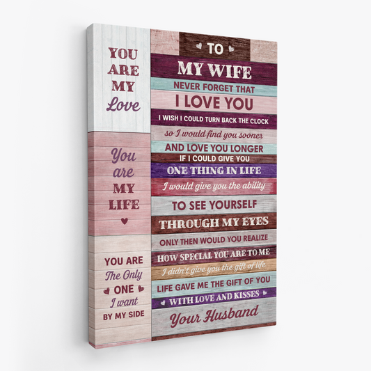 Personalised To My Wife Canvas / Poster from Husband - Custom Gift for Couples