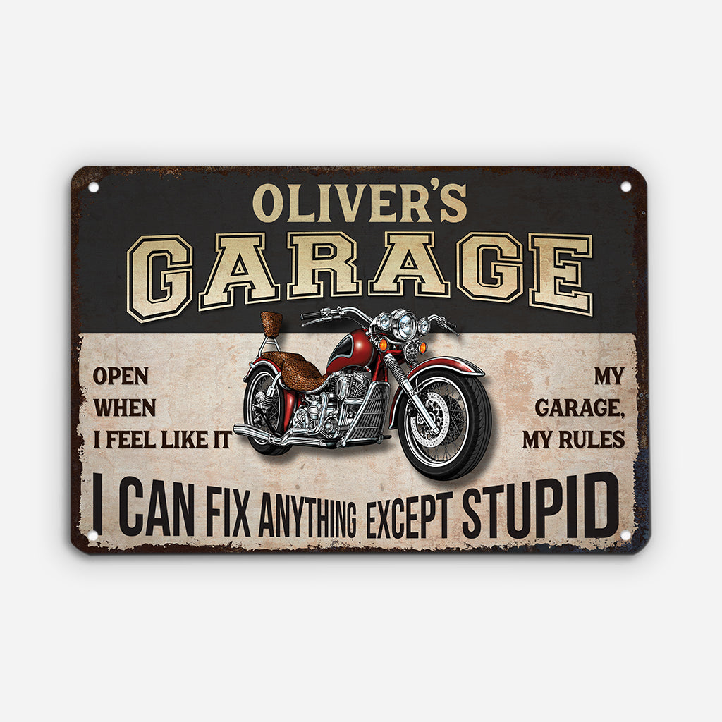 Personalized Metal Garage Sign personalization view for Dad