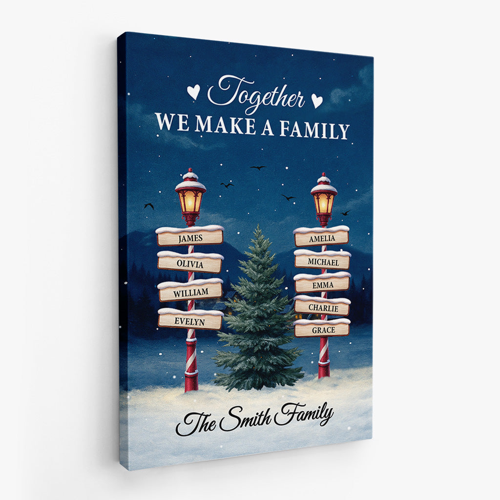 Personalised Together We Make a Family Christmas Canvas / Poster