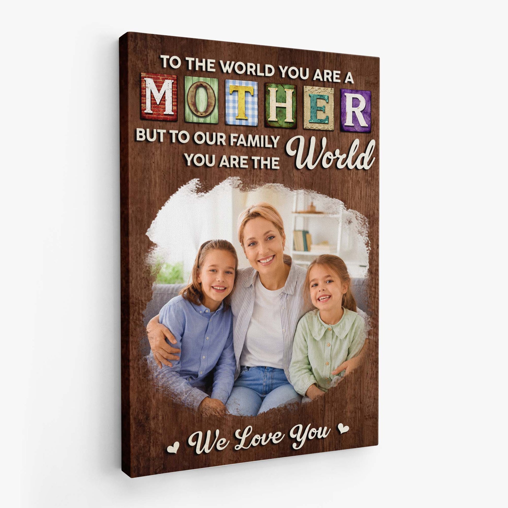 Custom Photo Canvas Gift personalization view for Mom