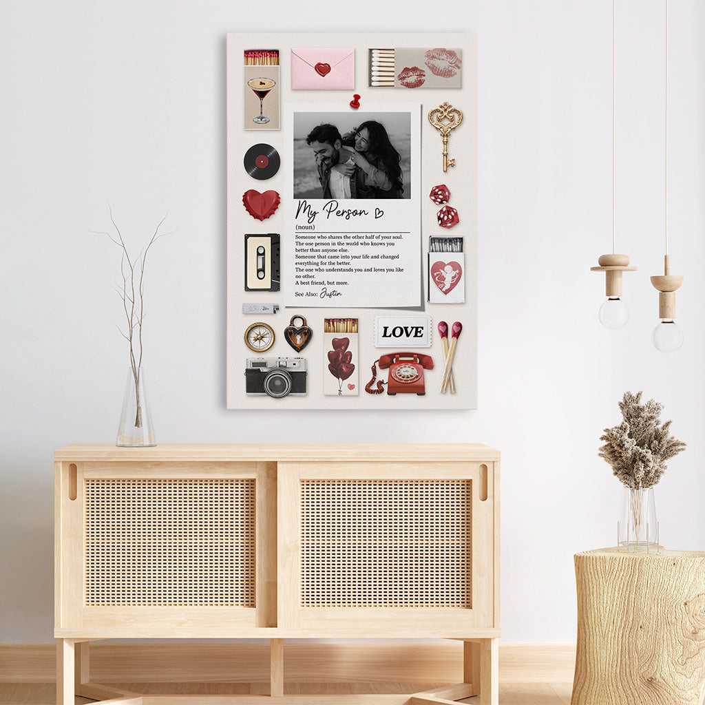 My Person Definition - Personalised Couples Photo Canvas / Poster