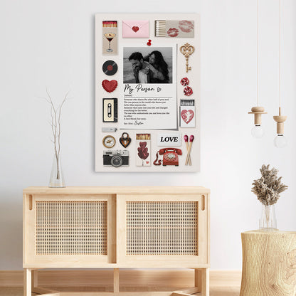 My Person Definition - Personalised Couples Photo Canvas / Poster
