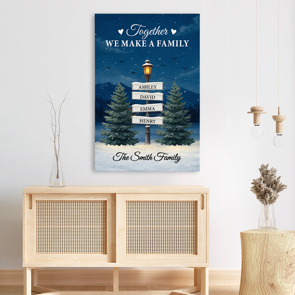 Personalised Together We Make a Family Christmas Canvas / Poster