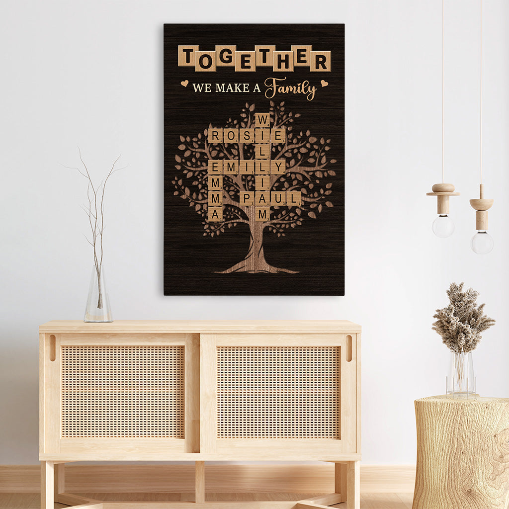 Together We Make A Family - Personalised Family Crossword Camvas / Poster
